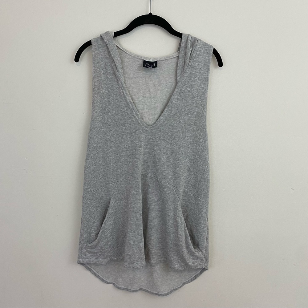 DYI Sleeveless Hoodie Athletic Top Grey XS / Small